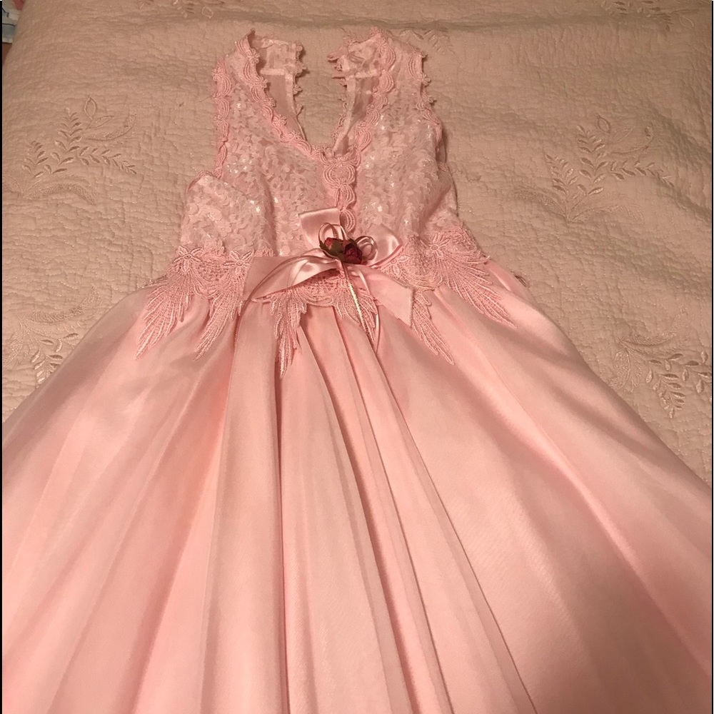 A pink girl’s party dress